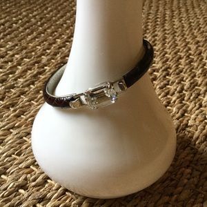 Genuine Italian Mannelli Snakeskin Crystal Bangle